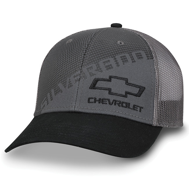 Chevy Silverado Gray/Black Twill & Mesh Flex Hat | Auto Gear Direct