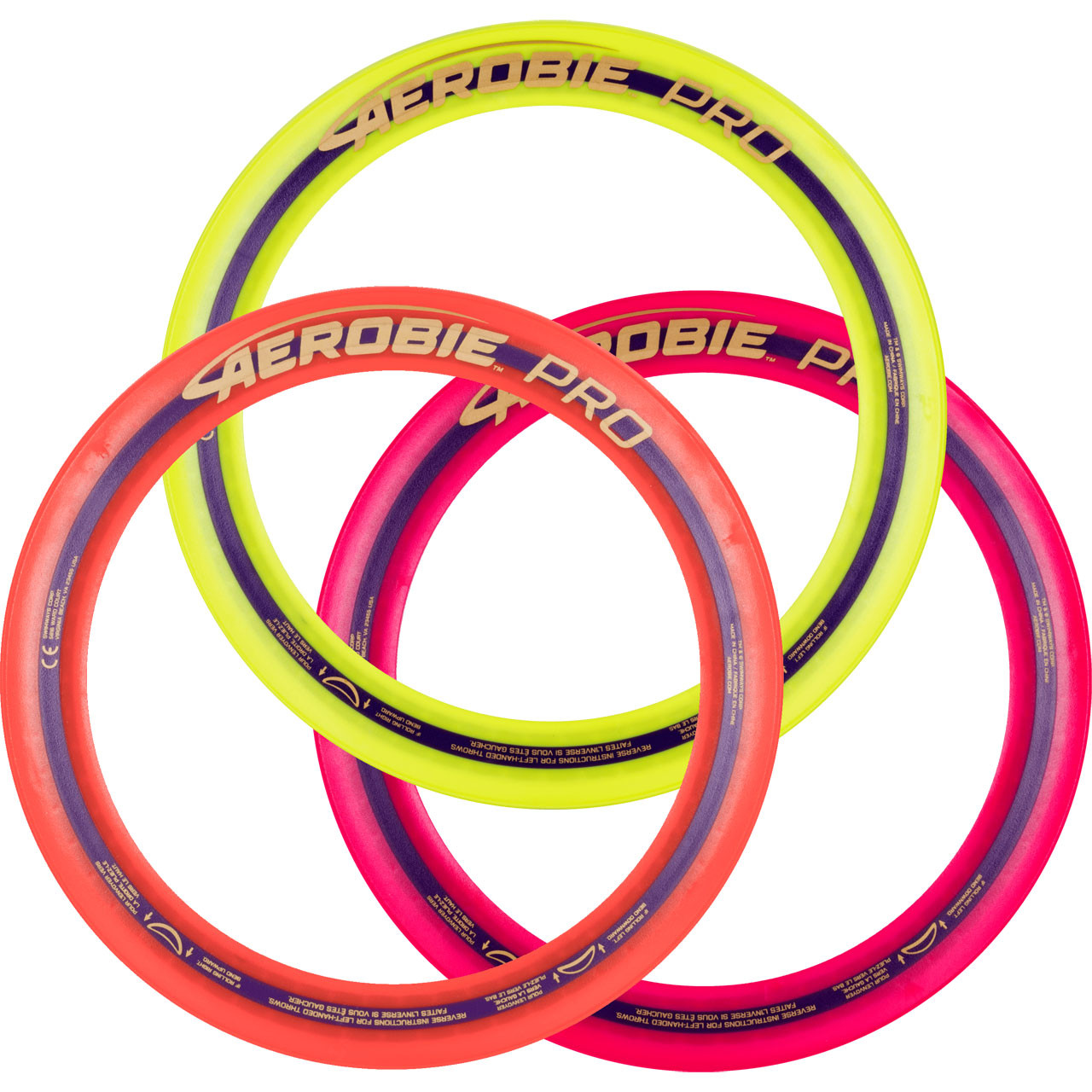 Aerobie PRO FLYING RING 13" 3 Pack Assorted Colors THE WRIGHT LIFE