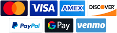 MC Visa Discover Amex GPay Venmo Paypal