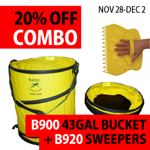 B900+B920 Combo: 43gal Spring Bucket and Helping Hands Sweepers