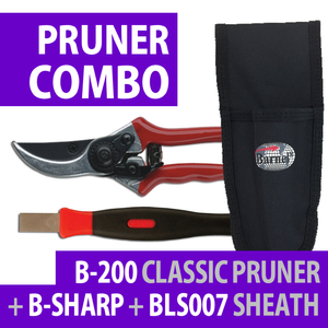 B-200+B-SHARP+BLS007 Combo: Classic Pruner with Sharpener and Sheath