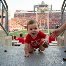 Ohio State Buckeyes Officially Licensed 100% Cotton On Game Day Baby Bodysuit  - Red