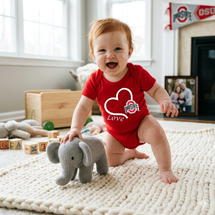 Future Tailgater Ohio State Buckeyes Officially Licensed 100% Cotton Lap Shoulder Short Sleeve Love Heart Bodysuit