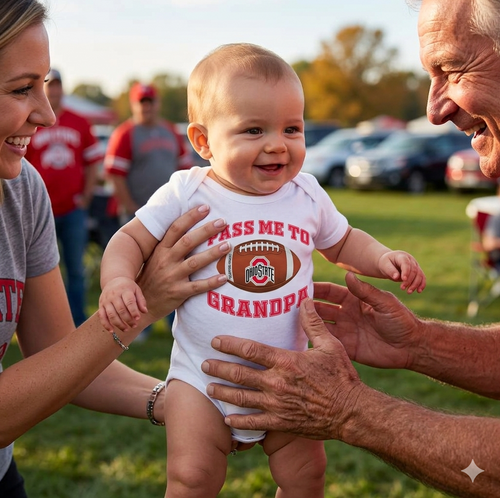 Ohio State Buckeyes Officially Licensed 100% Cotton Pass Me To GrandPA Baby Bodysuit Bodysuit