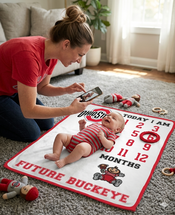 Ohio State Buckeyes Collegiate Licensed Baby Milestone Blanket