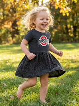 Ohio State Buckeyes Toddler Dress - Smoke/Black Leopard
