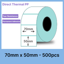 Barcode Labels |Direct Thermal Polypropylene Labels | 70x50x40 | Microtrade