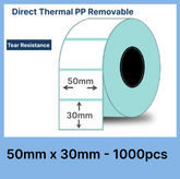 Barcode Labels |Direct Thermal Polypropylene Labels | 50x30x40 | Microtrade