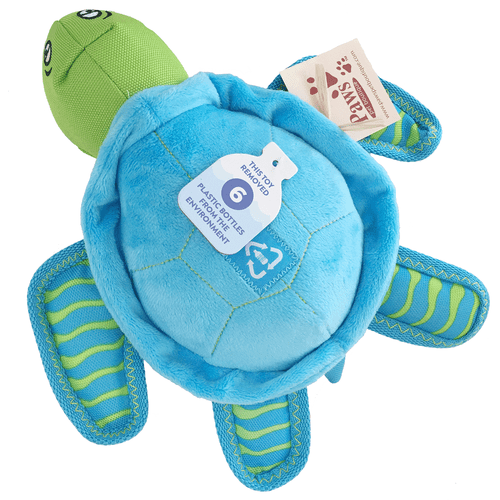 Plush Turtle Dog Toy made from Recycled Plastic Bottles