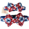 Red, white and blue plaid dog collars with detachable bow tie.
(shown in small and medium)