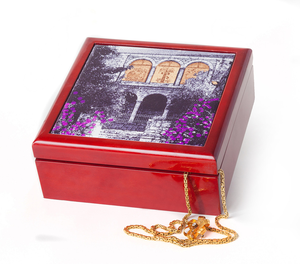 Jerusalem House Collection Jewelry Box Orange Barbara Shaw Gifts