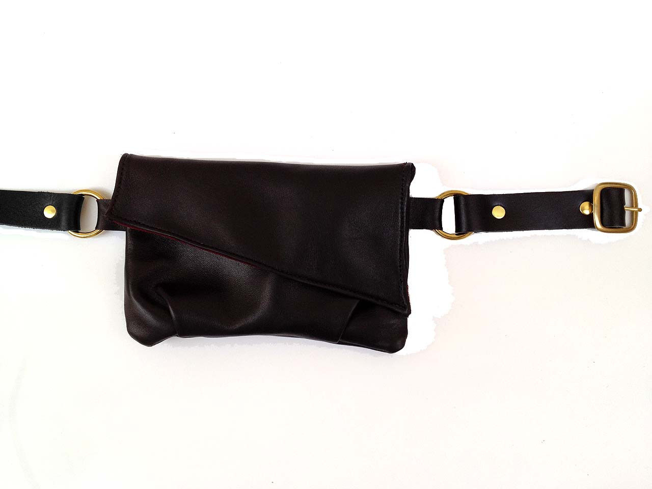 Jet Black Leather Hipbag - Magali Designs Leather Fanny Pack Belt Bags