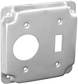 4" Square Raised Single Receptacle/Toggle Metal