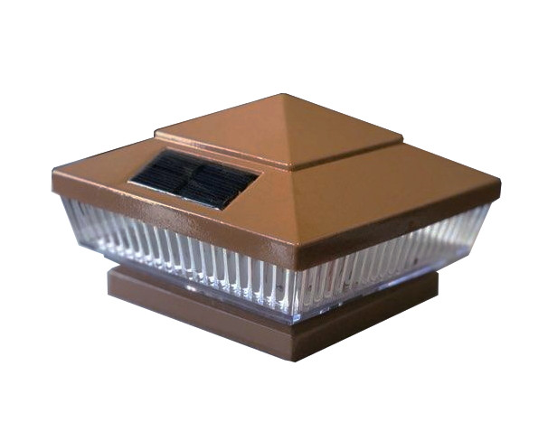 2-Pk Premium Copper x Fence Post Cap Solar Lights LEDs (PF967)  Return Processing Center