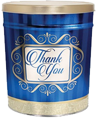 Gold and Blue "Thank You" Popcorn Tin