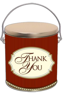 Choose our "Thank You" popcorn tin for sending a special wish.