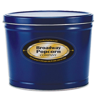 2 Gallon Solid Color Blue Popcorn Tin