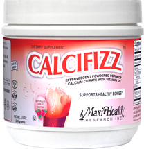 Maxi Health - CalciFizz - Calcium Citrate Plus D3 - Strawberry Flavor - 8.5 oz powder - DoctorVicks