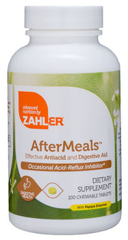 Zahler's - AfterMeals - Kosher Digestive & Acid Reflux Formula - Strawberry Banana Flavor - 100 Chewies