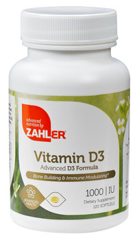 Zahler's - Vitamin D3 1000 IU - 120 Softgels - Front - DoctorVicks.com