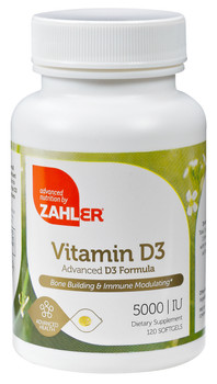 Zahler's - Vitamin D3 5000 IU - 120 Softgels - Front - DoctorVicks.com