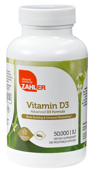 Zahler's - Vitamin D3 50000 IU - 120 Softgels - Front - DoctorVicks.com
