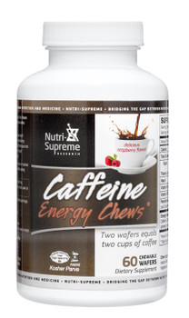 Nutri Supreme - Caffeine Energy Chews - Energy Formula - Raspberry Flavor - 60 Wafers - Front - DoctorVicks.com
