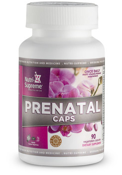 Nutri Supreme - Prenatal Caps - Once Daily - 90 Capsules - Front - DoctorVicks.com