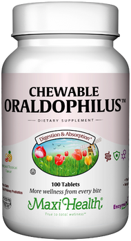 Maxi Health - Chewable Oraldophilus - Acidophilus - Tropical Flavor - 100 Chewies - DoctorVicks.com