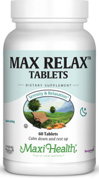 Maxi Health - Max Relax Tablets - Kosher Stress Reliever - 60 Tablets - DoctorVicks.com
