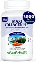 Maxi Health - Maxi Collagen H.A. - Joint & Skin Formula With Hyaluronic Acid - 90 MaxiCaps - Front - DoctorVicks.com