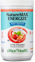 Maxi Health - Naturemax Energize - Kosher Whey Protein - Strawberry Flavor - 1.17 lb Powder - DoctorVicks.com