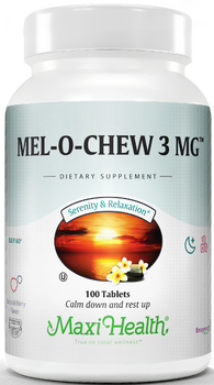 Maxi Health - Mel-O-Chew - Kosher Chewable Melatonin 3 mg - 100/200 Chewies