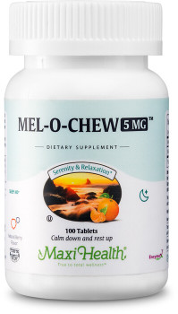 Maxi Health - Kosher Mel-O-Chew - Melatonin 5 Mg Berry Flavor - 100 Chewable Tablets