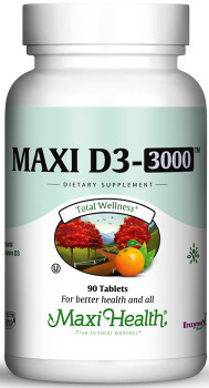 Maxi Health - Maxi Vitamin D3 3000 IU - 90/180 Tablets - DoctorVicks.com
