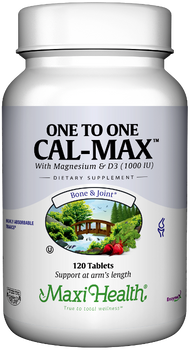 Maxi Health - One To One Cal-Max - Calcium, Magnesium & D3 - 120 Tablets - DoctorVicks.com