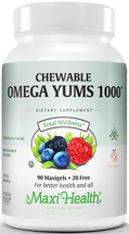 Maxi Health - OmegaYums 1000 - Fruity Flavor - 110 MaxiGels - DoctorVicks.com - New Look!