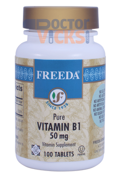 Freeda Vitamins - Vitamin B1 (Thiamin) 50 mg - 100 Tablets - © DoctorVicks.com