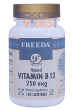 Freeda Vitamins - Vitamin B12 250 mcg - as Cyanocobalamin - 100 Lozenges - © DoctorVicks.com