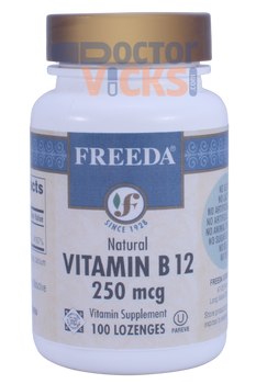Freeda Vitamins - Vitamin B12 250 mcg - as Cyanocobalamin - 100 Lozenges - © DoctorVicks.com