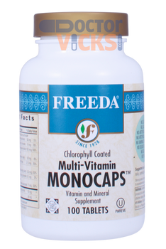 Freeda Vitamins - Monocaps - Medium Strength Multivitamin & Mineral - 100 Tablets - © DoctorVicks.com