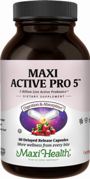 Maxi Health - Maxi Active Pro-5 - 5 Billion Live & Active CFUs - 60 MaxiCaps - DoctorVicks.com