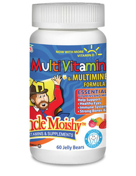 Uncle Moishy Vitamins - Multivitamin & Mineral No Iron - Assorted Flavors - 120 Jellies - © DoctorVicks.com