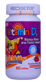 Uncle Moishy Vitamins - Vitamin D3 1000 IU - Berry Flavor - 60 Jellies - © DoctorVicks.com