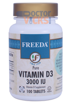 Freeda Vitamins - Vitamin D3 3000 IU - 100 Tablets - © DoctorVicks.com