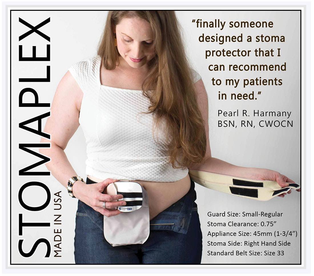 Ostomy belts and stoma guards for patients with an ostomy who are looking to stay active and be confident with their lives. The stomaplex ostomy belt and stoma guard protects the stoma while maintaing a low profile. If you are looking for ostomy clothing, consider the stomaplex ostomy belt and stoma guard. This ostomy support belt and stoma guard is recommended for ostomy patients who are looking for ostomy clothing. This stoma protection will be your ostomy clothing solution.