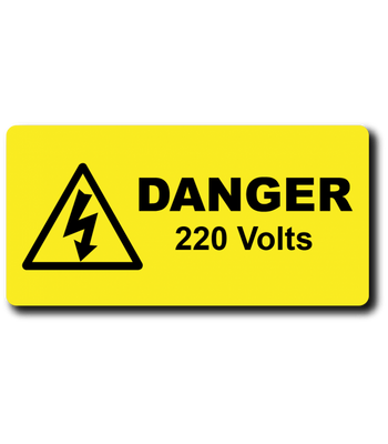 Engraved danger 220 volts label