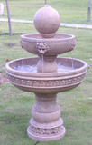 40" Sphere & Lion Head Tiered Fountain GRN428