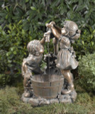 Children Playing w/Pump & Bucket Fountain GRN418