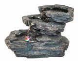 Three Steps Rock Tabletop Fountain w/ LED Lights